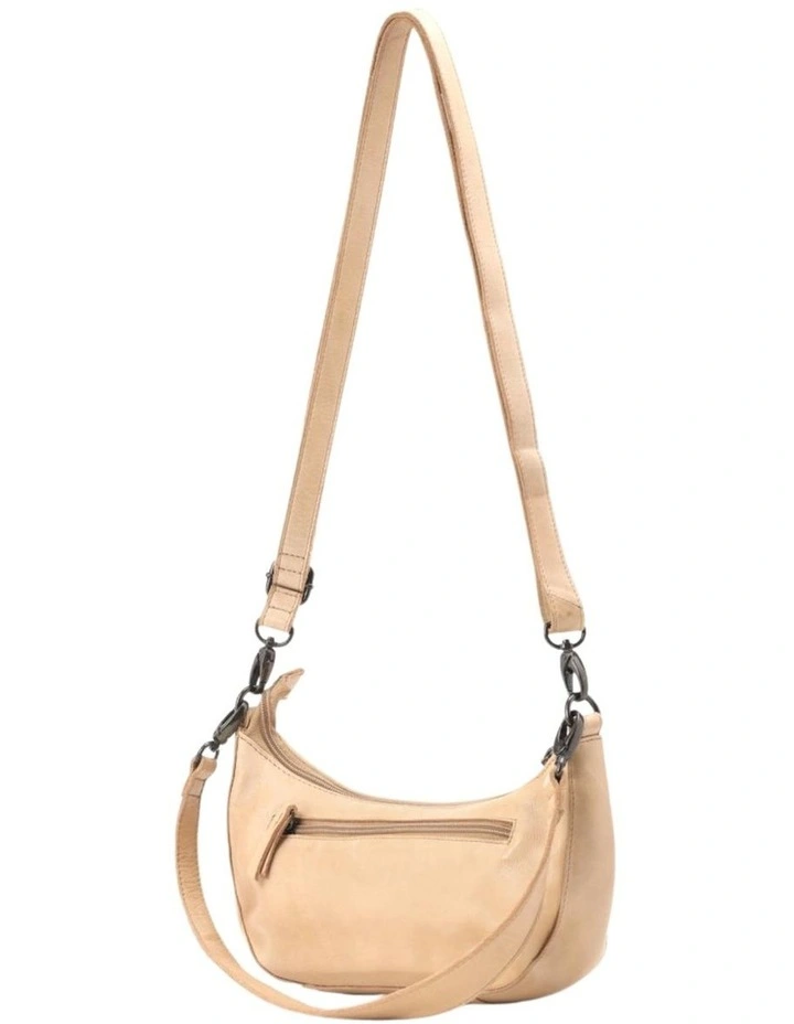 Sorrento moon cross body bag w/ adjustable strap in taupe image 2