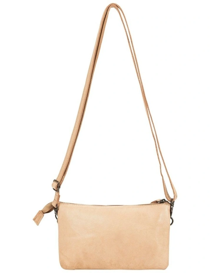 Fitzroy studded cross body bag w/ adjustable strap in taupe image 2