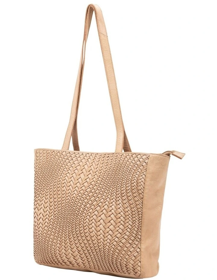 Toowoomba woven tote in taupe image 3