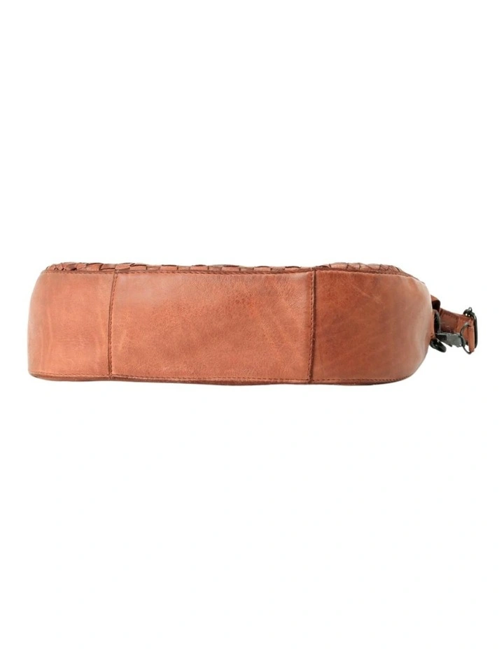 Sorrento moon cross body bag w/ adjustable strap in tan image 6