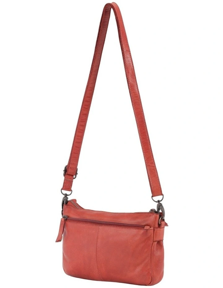 Bowral laser cut cross body strap w/ studs in tan image 4