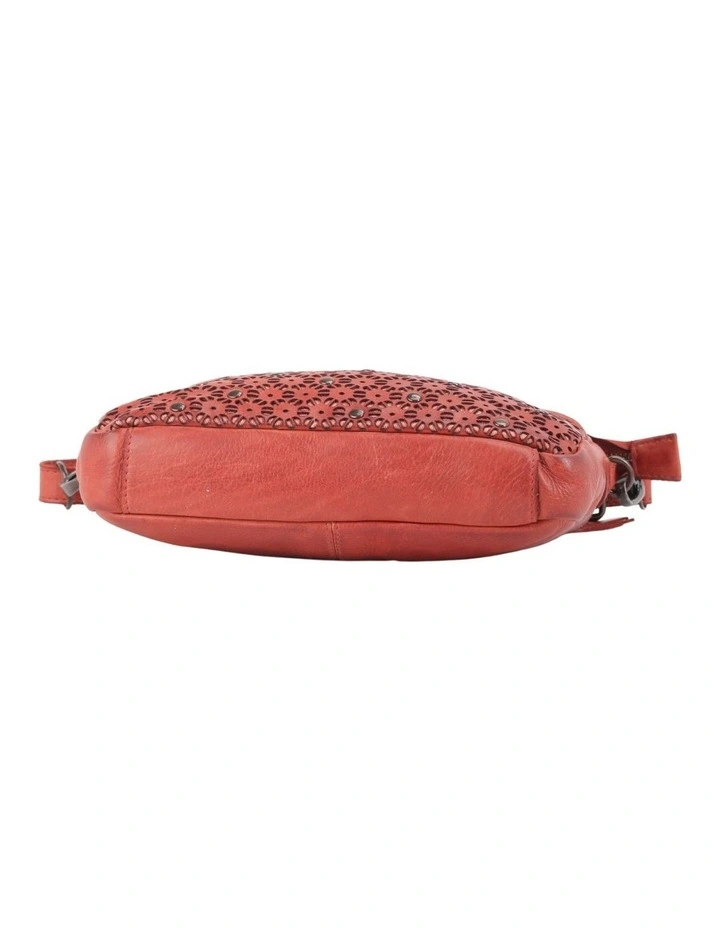 Bowral laser cut cross body strap w/ studs in tan image 6