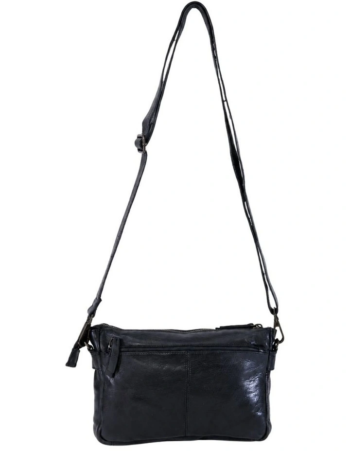 Bowral laser cut cross body strap w/ studs in black image 2