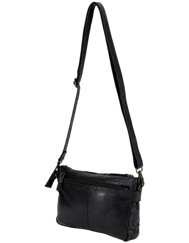 Bowral laser cut cross body strap w/ studs in black image 4