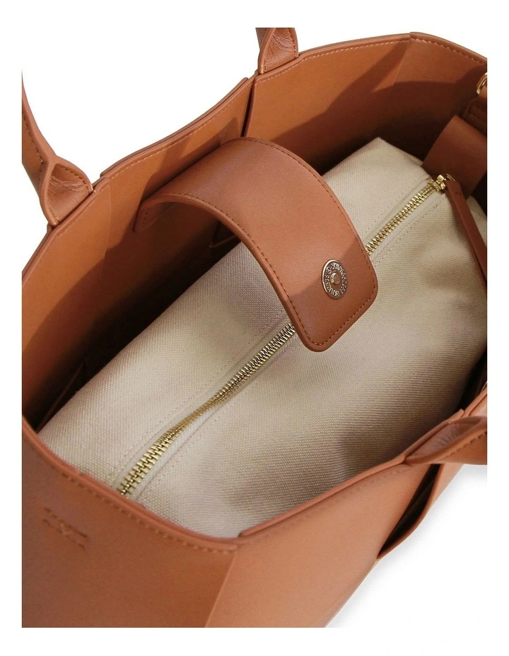 Long Way Home Woven Tote in Camel image 6
