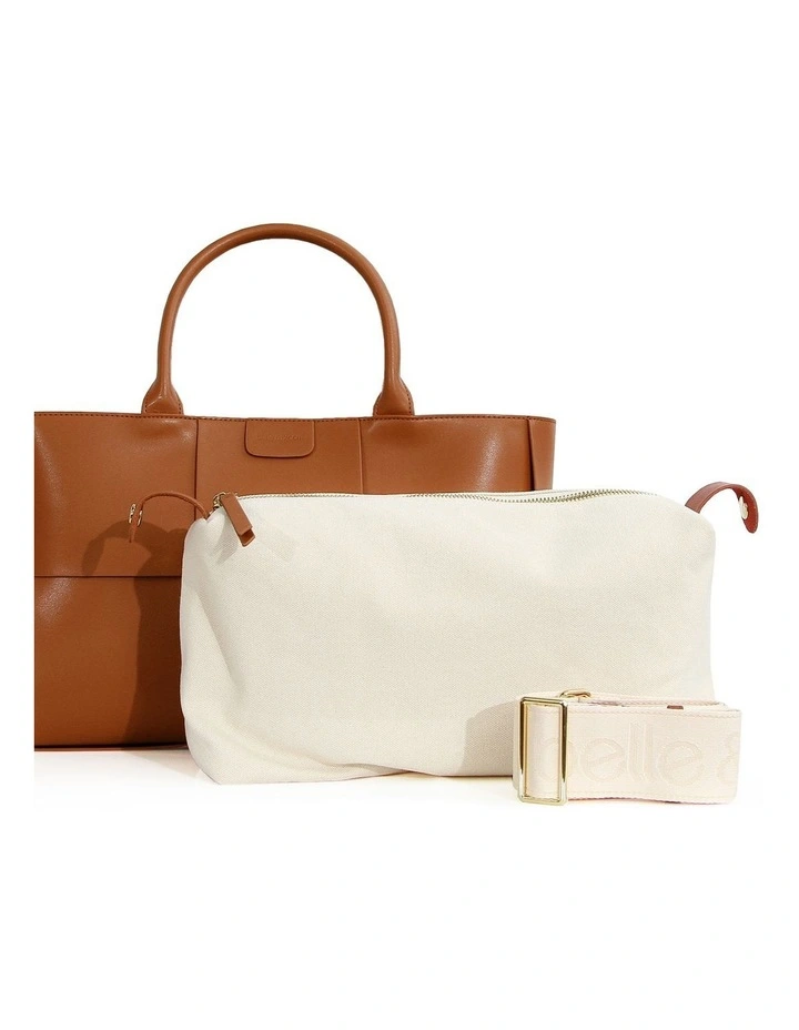 Long Way Home Woven Tote in Camel image 7