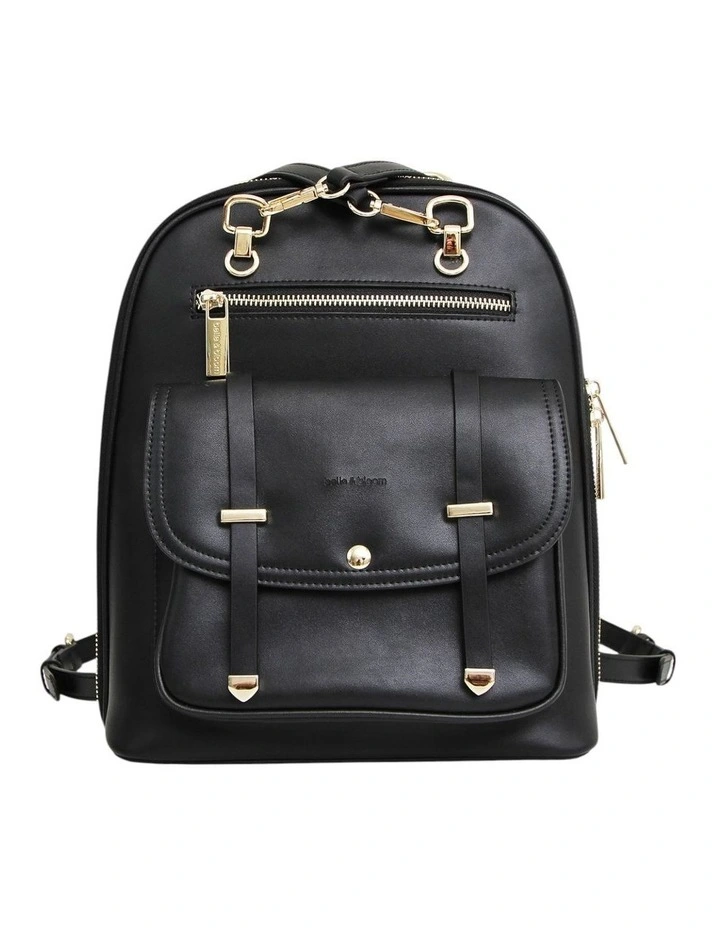 5th Ave Leather Backpack in Black image 3
