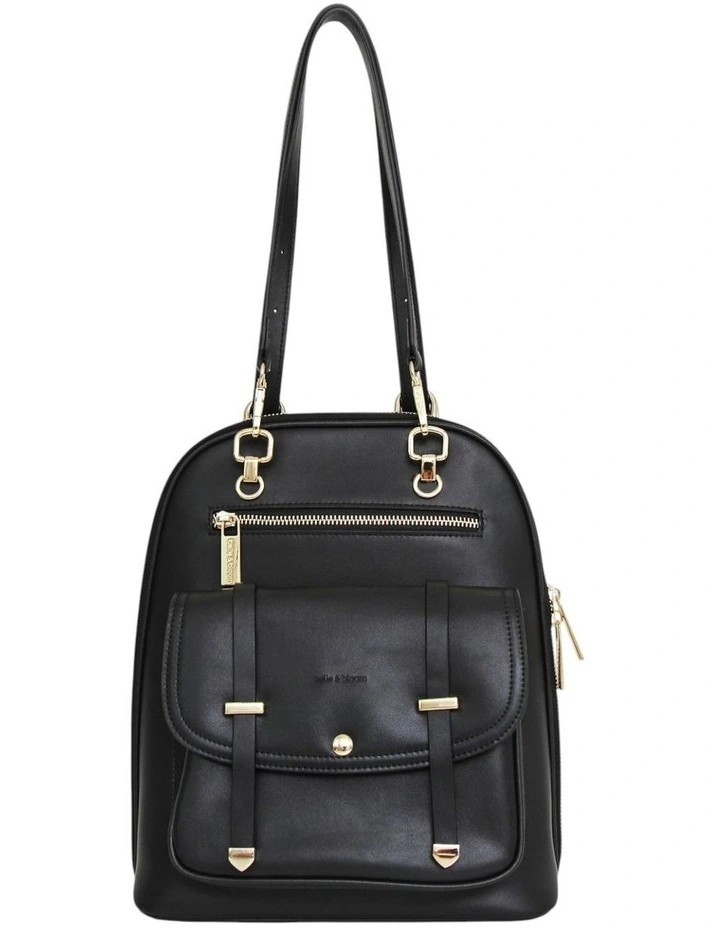 5th Ave Leather Backpack in Black image 4