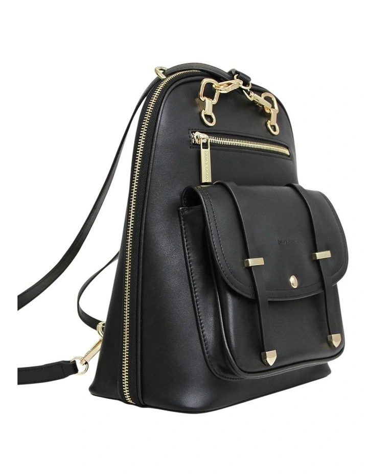 5th Ave Leather Backpack in Black image 5