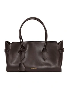 Stream Tote PU Bag in Chocolate