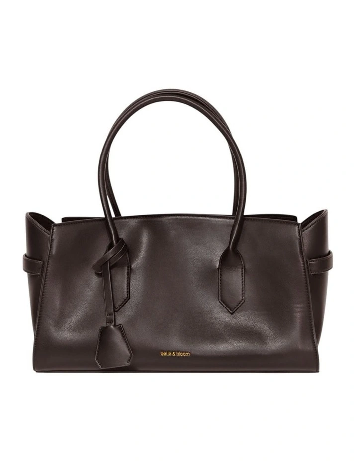 Stream Tote PU Bag in Chocolate image 1