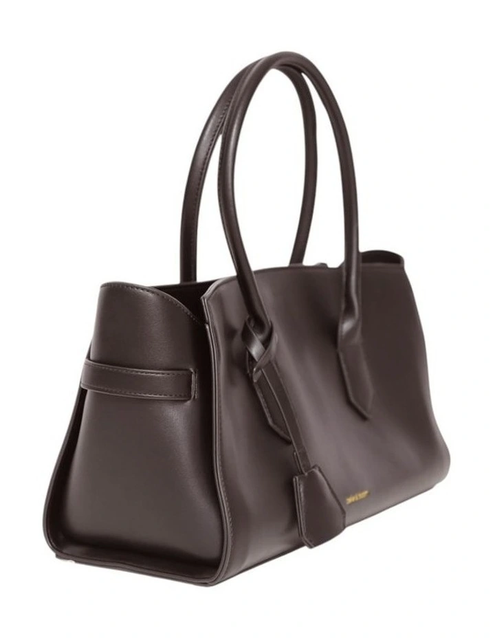 Stream Tote PU Bag in Chocolate image 2