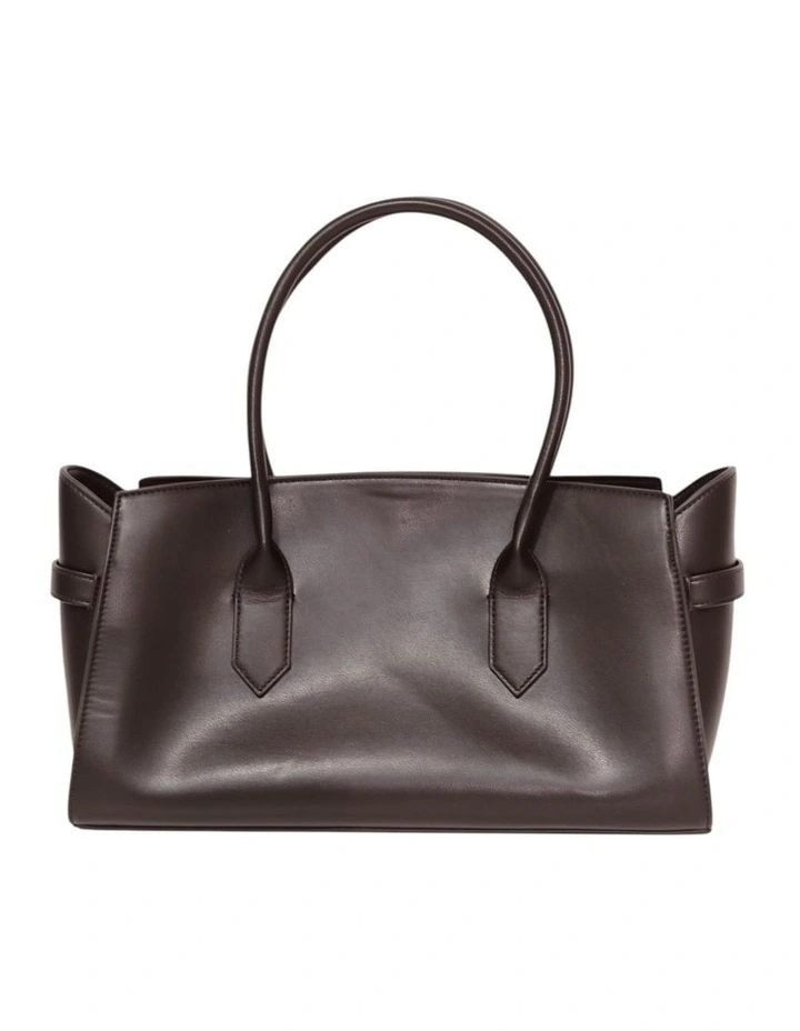 Stream Tote PU Bag in Chocolate image 3
