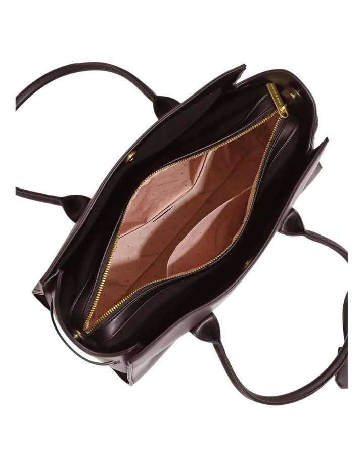 Stream Tote PU Bag in Chocolate image 4