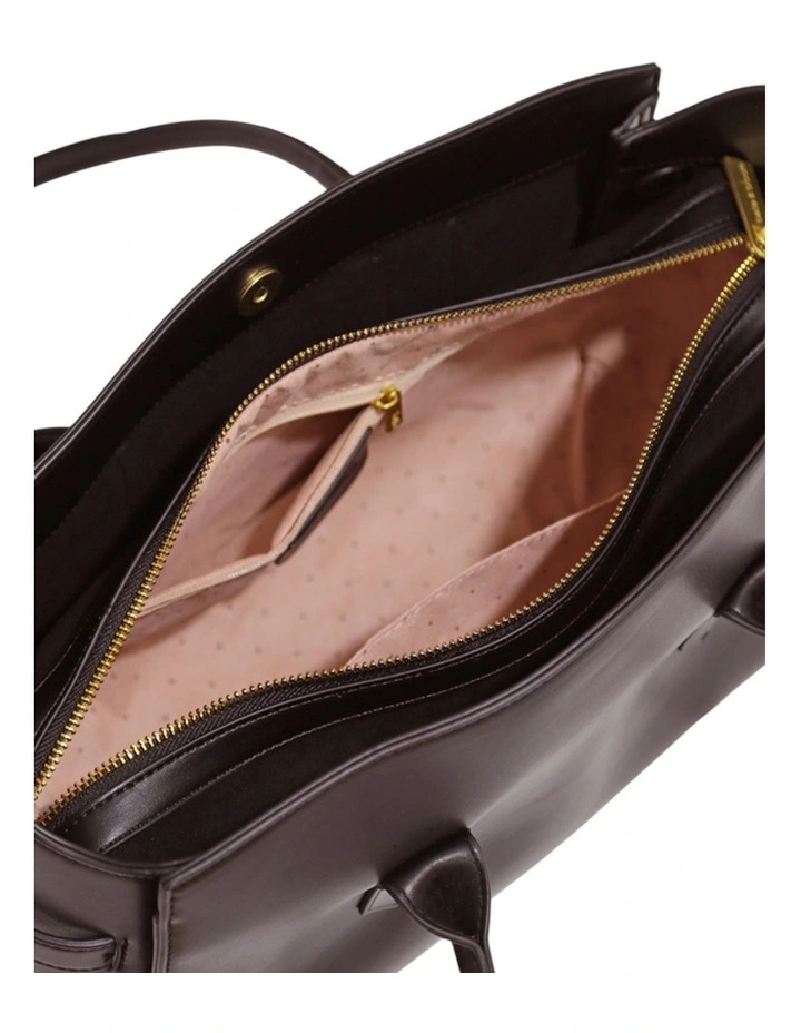 Stream Tote PU Bag in Chocolate image 5