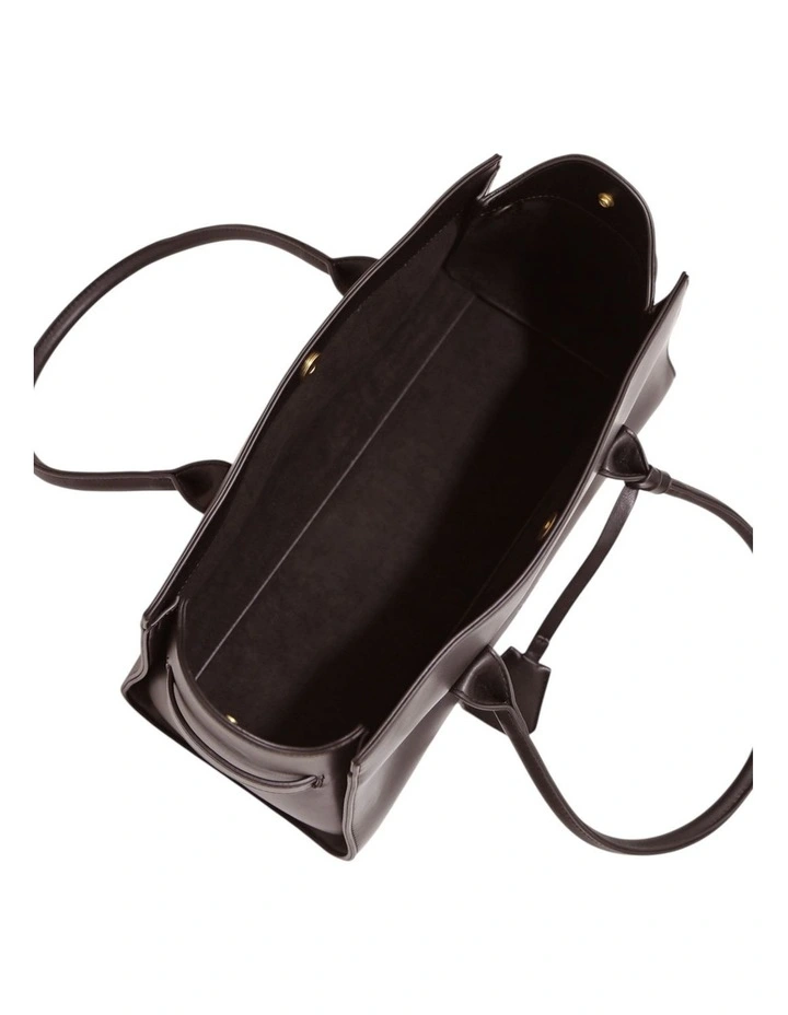 Stream Tote PU Bag in Chocolate image 6