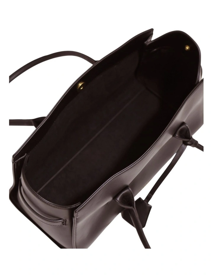 Stream Tote PU Bag in Chocolate image 7