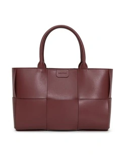 Long Way Home Woven Tote in Burgundy
