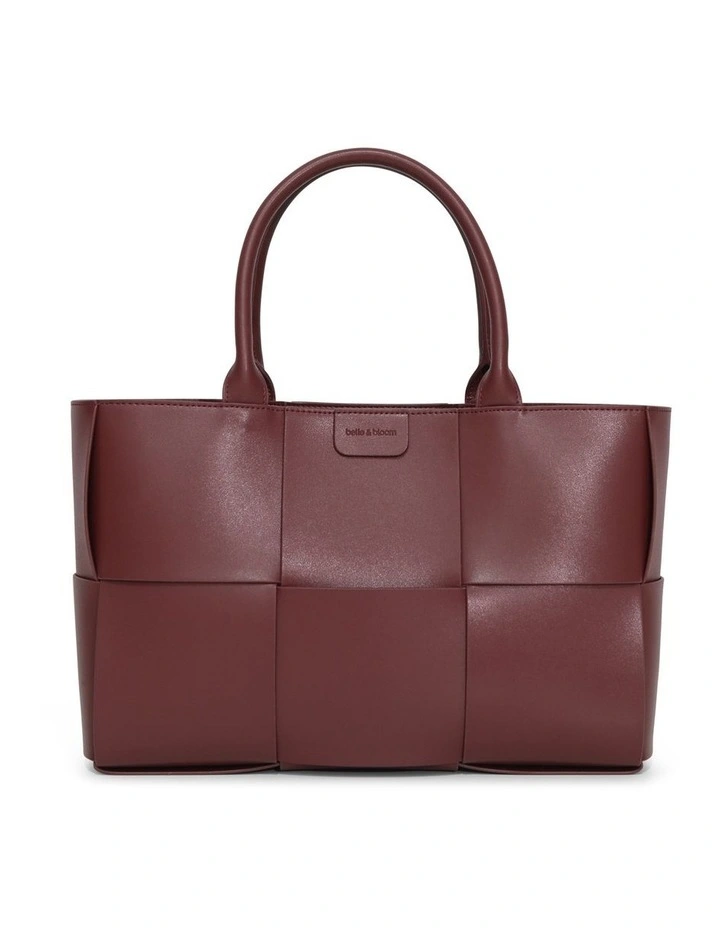 Long Way Home Woven Tote in Burgundy image 1