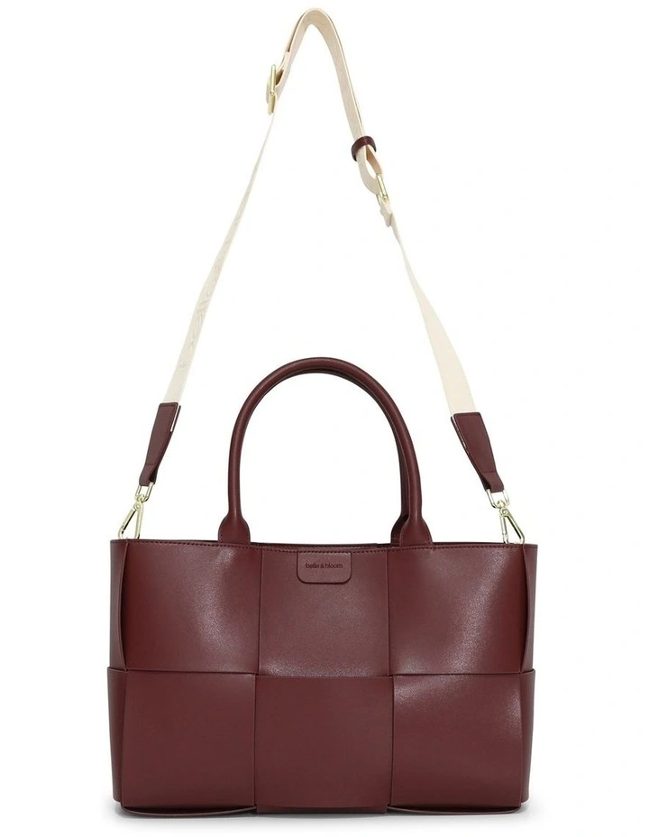 Long Way Home Woven Tote in Burgundy image 2