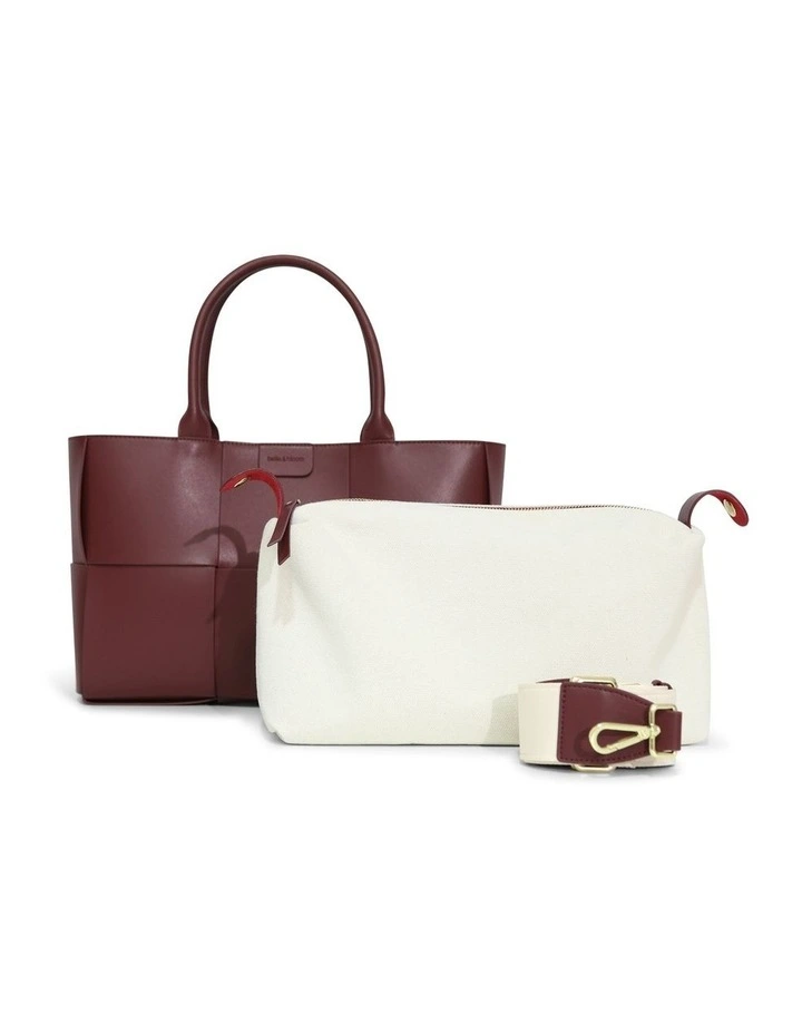 Long Way Home Woven Tote in Burgundy image 6