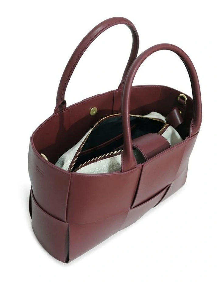 Long Way Home Woven Tote in Burgundy image 7
