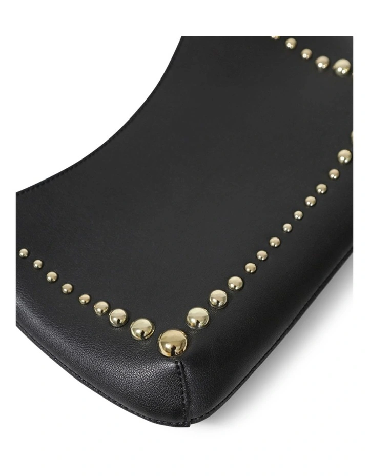 Girls Like Us Studded Leather Shoulder Bag in Black image 3