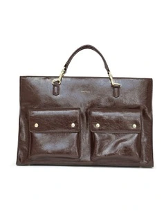 Reflections Leather Shoulder Bag in Chocolate