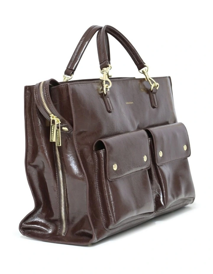 Reflections Leather Shoulder Bag in Chocolate image 2