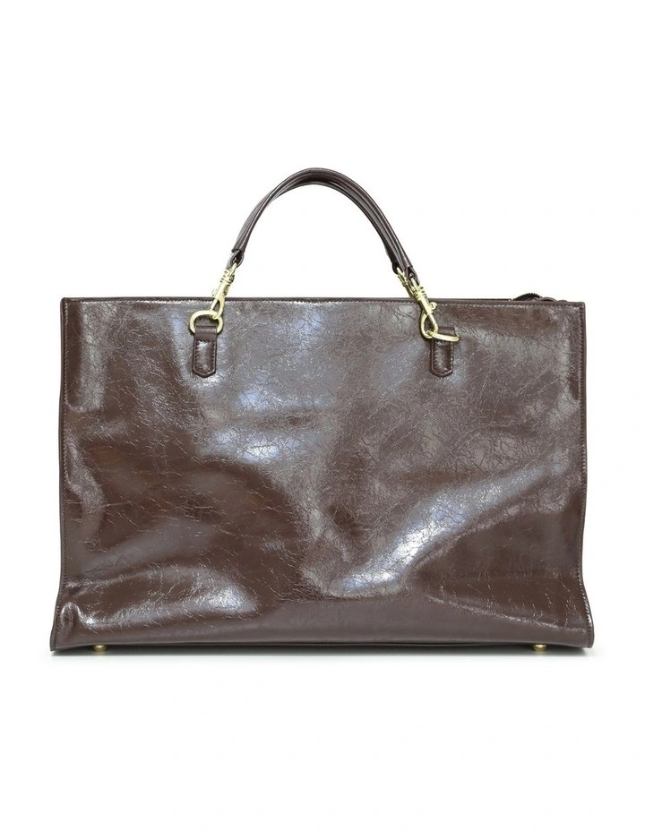 Reflections Leather Shoulder Bag in Chocolate image 3