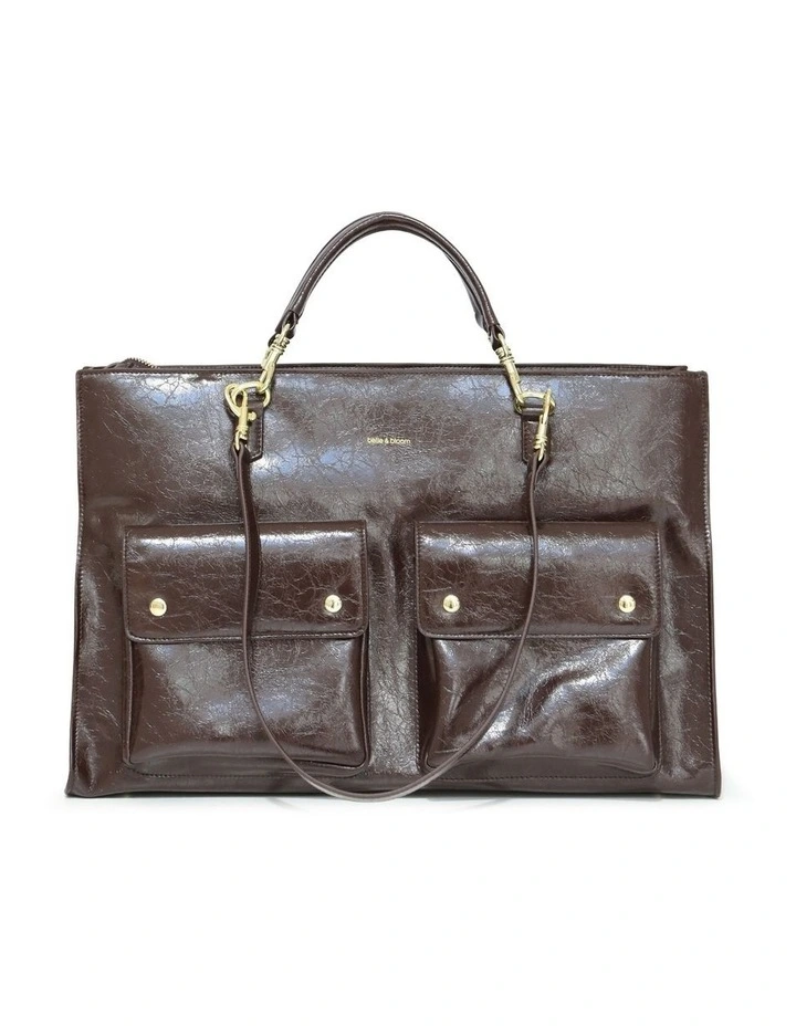 Reflections Leather Shoulder Bag in Chocolate image 4