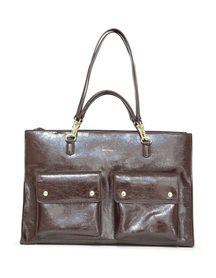 Reflections Leather Shoulder Bag in Chocolate image 5