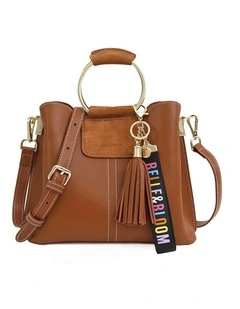 Twilight Leather Cross-Body Bag in Brown