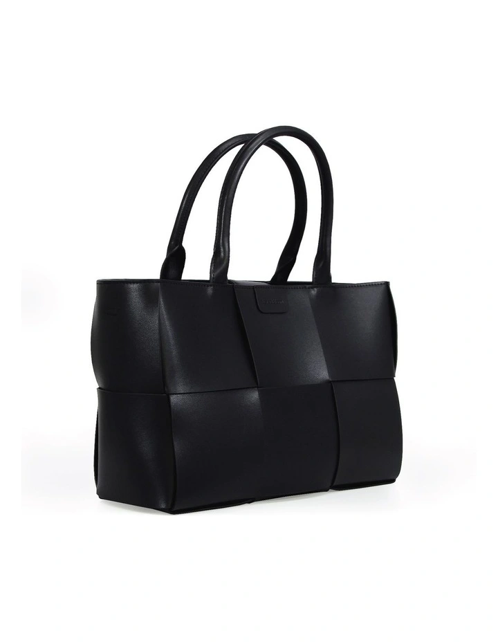 Long Way Home Woven Tote in Black image 2