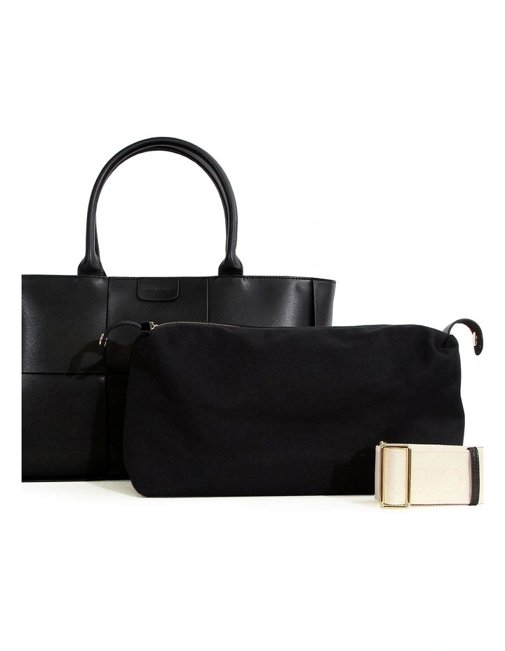 Long Way Home Woven Tote in Black image 7