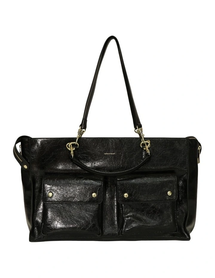 Reflections Leather Shoulder Bag in Black image 1