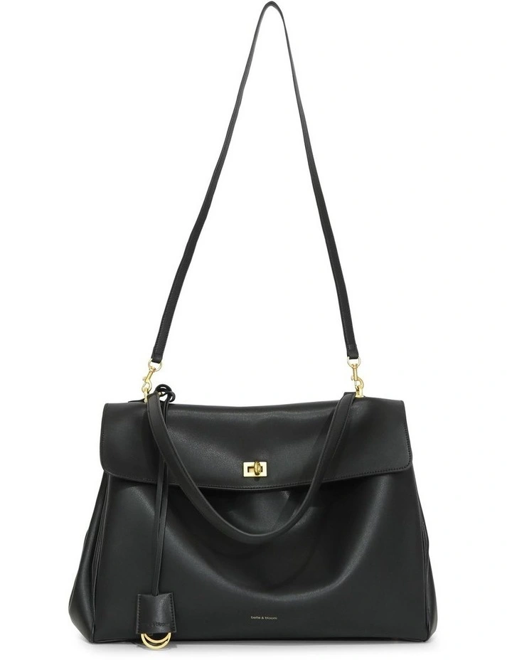 Skyfall Leather Shoulder Bag in Black image 5