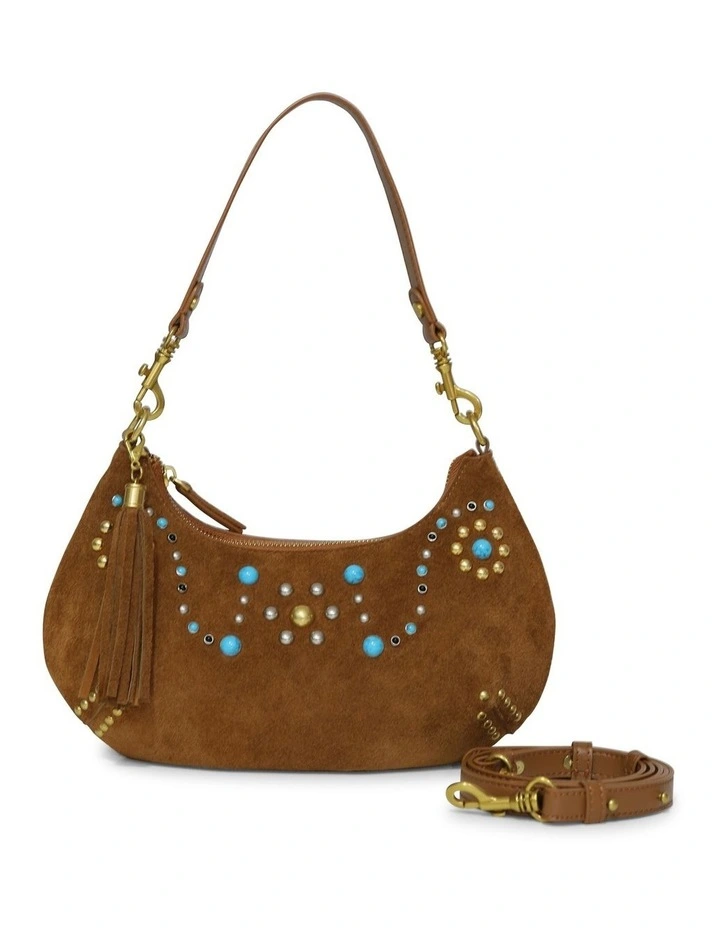 Give Me More Bead Shoulder Bag in Tan image 1