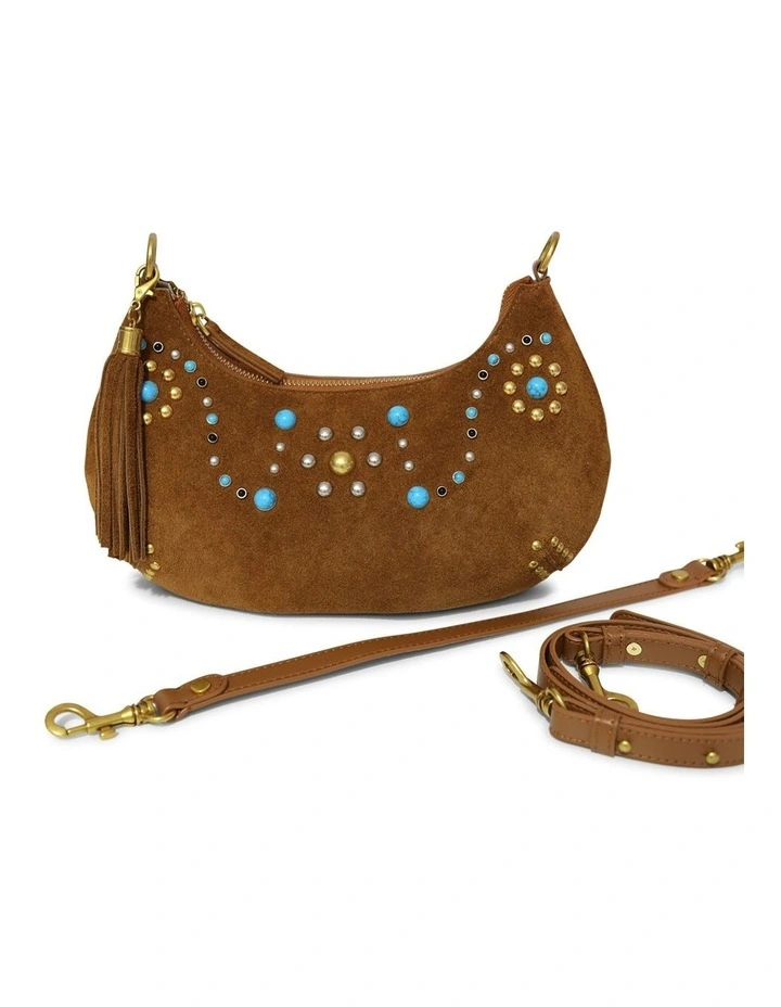 Give Me More Bead Shoulder Bag in Tan image 6