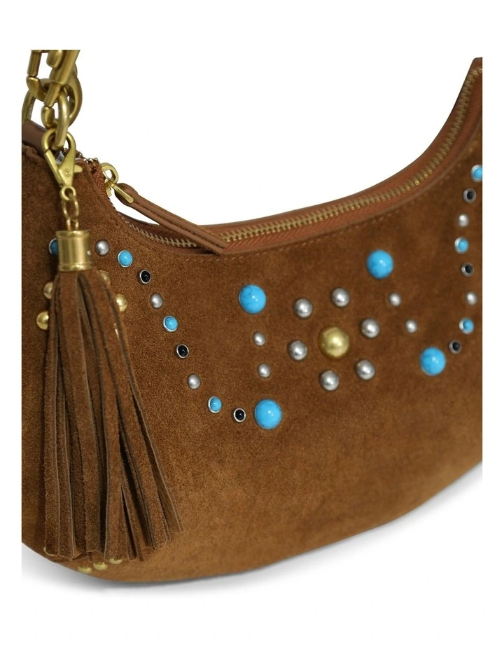 Give Me More Bead Shoulder Bag in Tan image 7