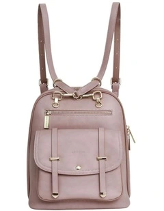 5th Ave Leather Backpack in Dusty Pink