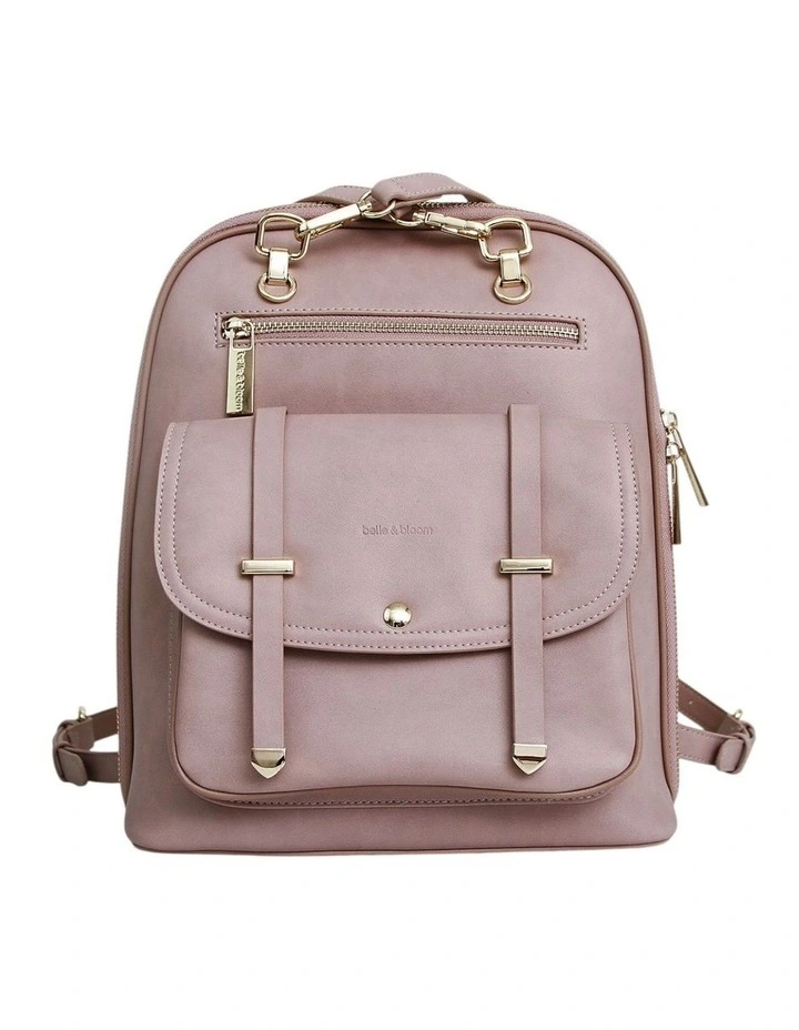 5th Ave Leather Backpack in Dusty Pink image 3