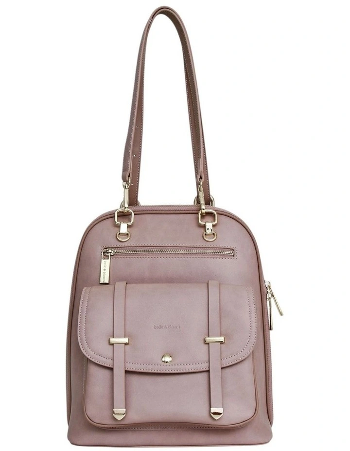 5th Ave Leather Backpack in Dusty Pink image 4