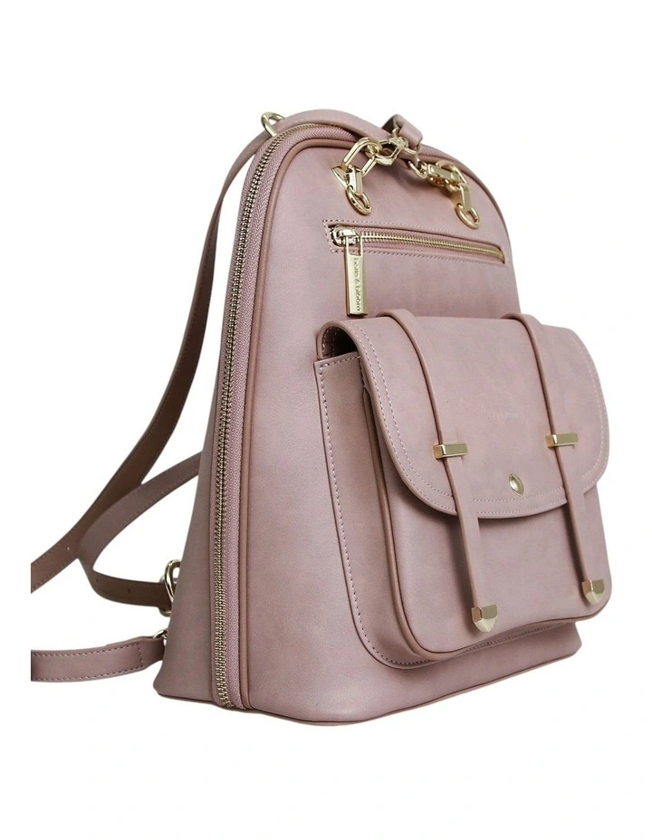 5th Ave Leather Backpack in Dusty Pink image 5