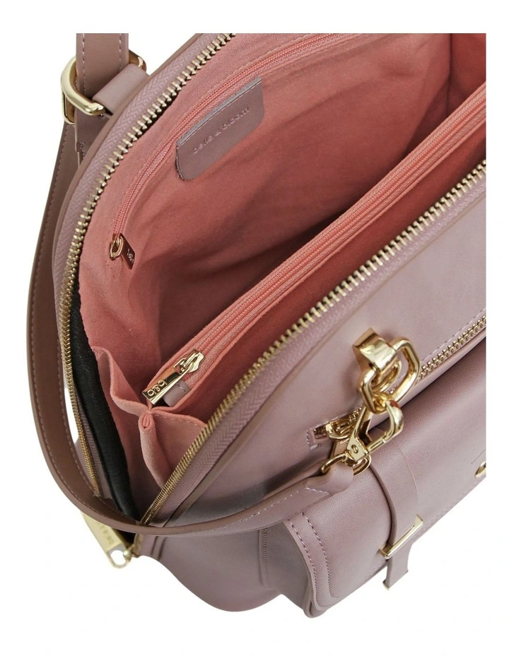 5th Ave Leather Backpack in Dusty Pink image 6
