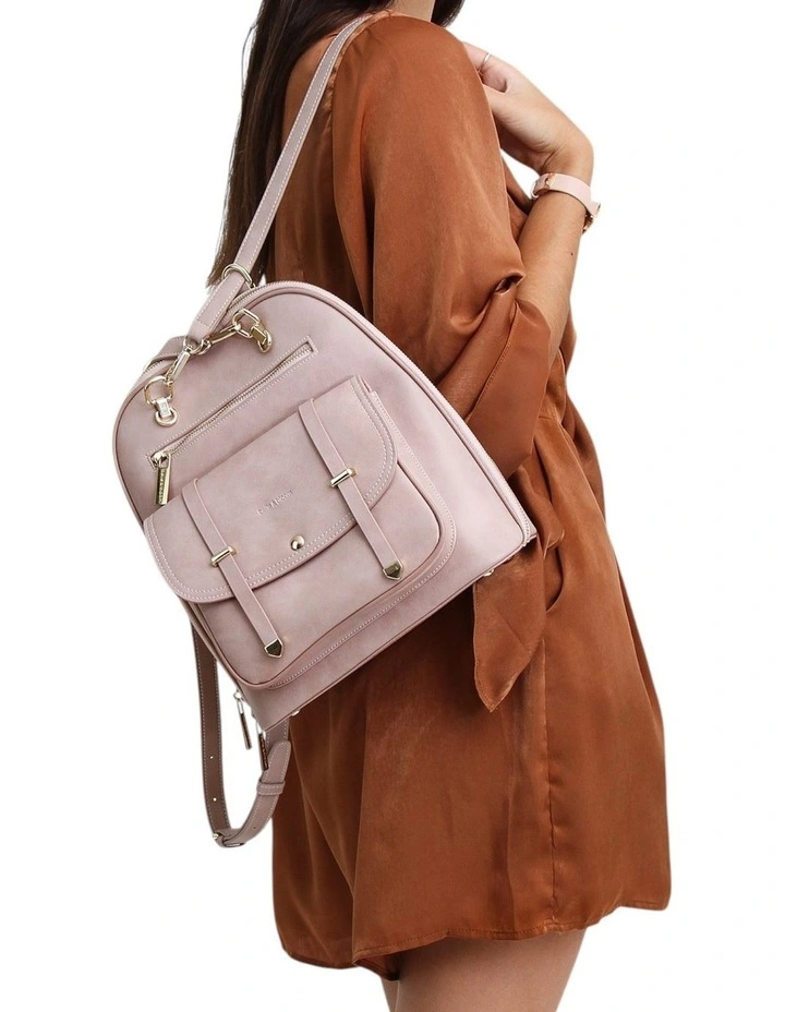 5th Ave Leather Backpack in Dusty Pink image 7