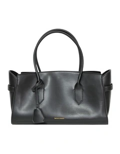 Stream Tote PU Bag in Black