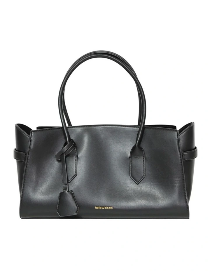 Stream Tote PU Bag in Black image 1
