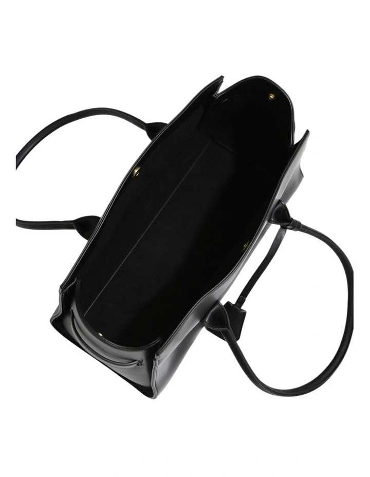Stream Tote PU Bag in Black image 5
