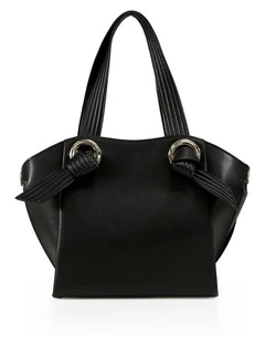 Heart Of Gold Leather Shoulder Bag in Black